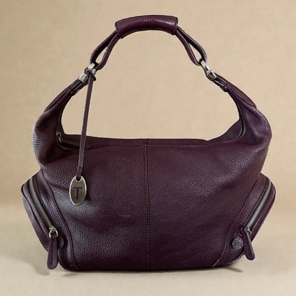 Tod's Deep Purple Shoulder Utility Bag